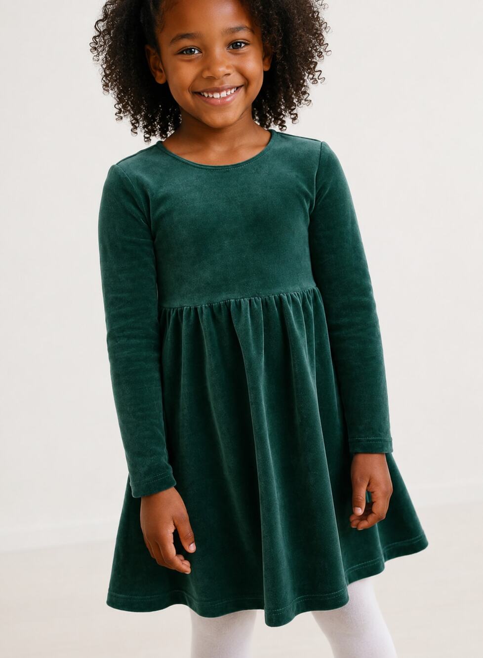 Hanna Andersson Velour Skater Dress Girls 110 CM Size 5 Years New Holiday Green